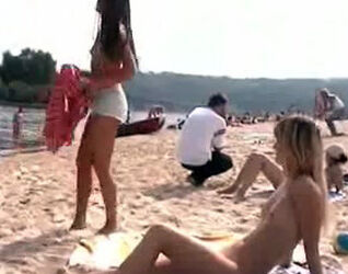 Ukrainian naturist beach, 2 little girl femmes naked in